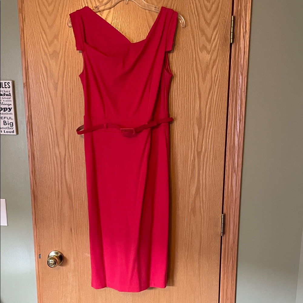New York & Company Vibrant Red Midi Dress